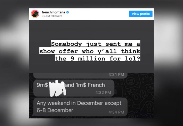 French Montana Claims Taylor Swift Declined $9 Million Deal For Private Show In The UAE!